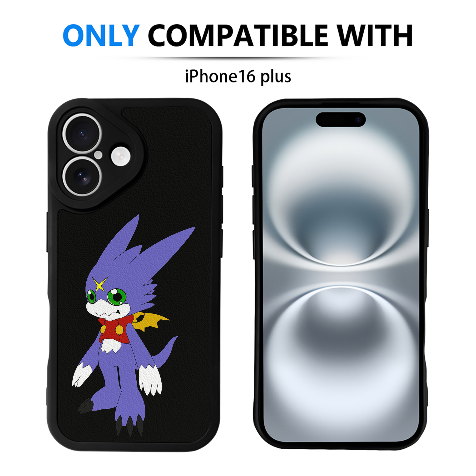 （画像用） Digimon デジタルモンスター/デジモン 【iPhone 16シリーズ対応】シリコンスマホケース（レザー調） 材質：シリコン